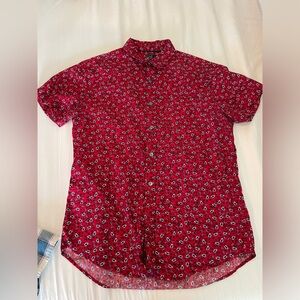 Forever 21 Men Button Down good used condition Size M missing bottom button